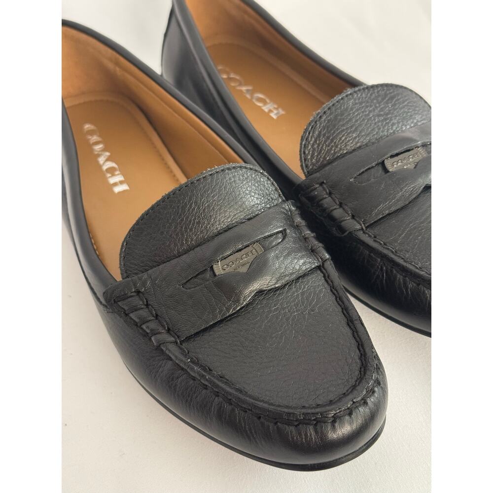 Coach Penny Loafers Black Pebble Leather Sz 6.5B Women NIB - Picture 7 of 12